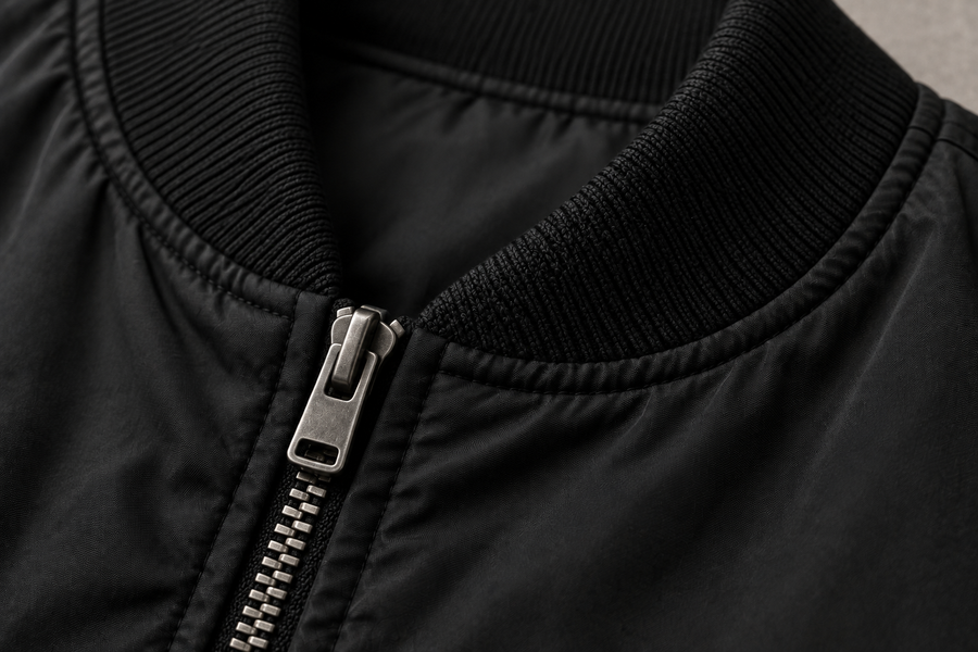 Flight Bomber — Rib collar and main zip